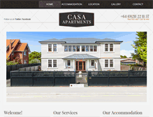 Tablet Screenshot of casaapartments.co.nz